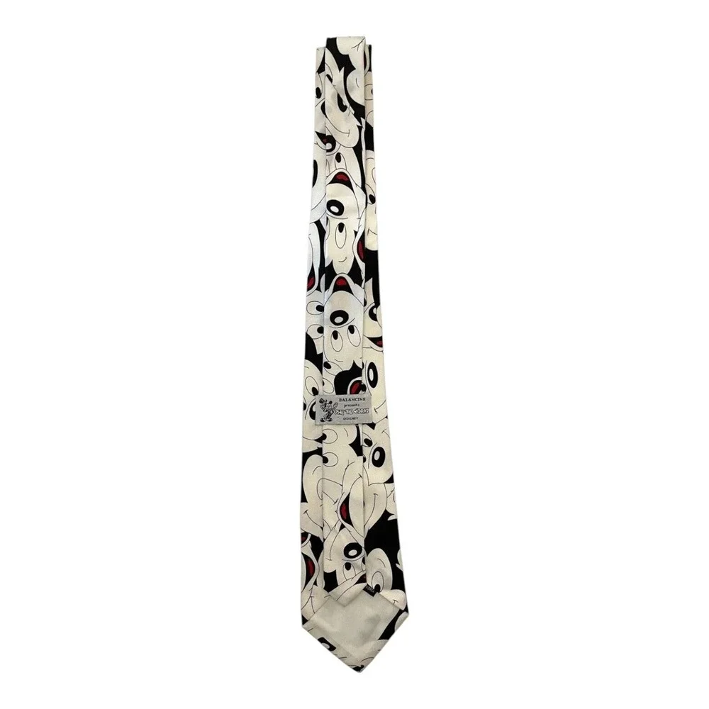 Balancine The Tie Works Disney Mens Classic Mickey Mouse Neck Tie White Silk